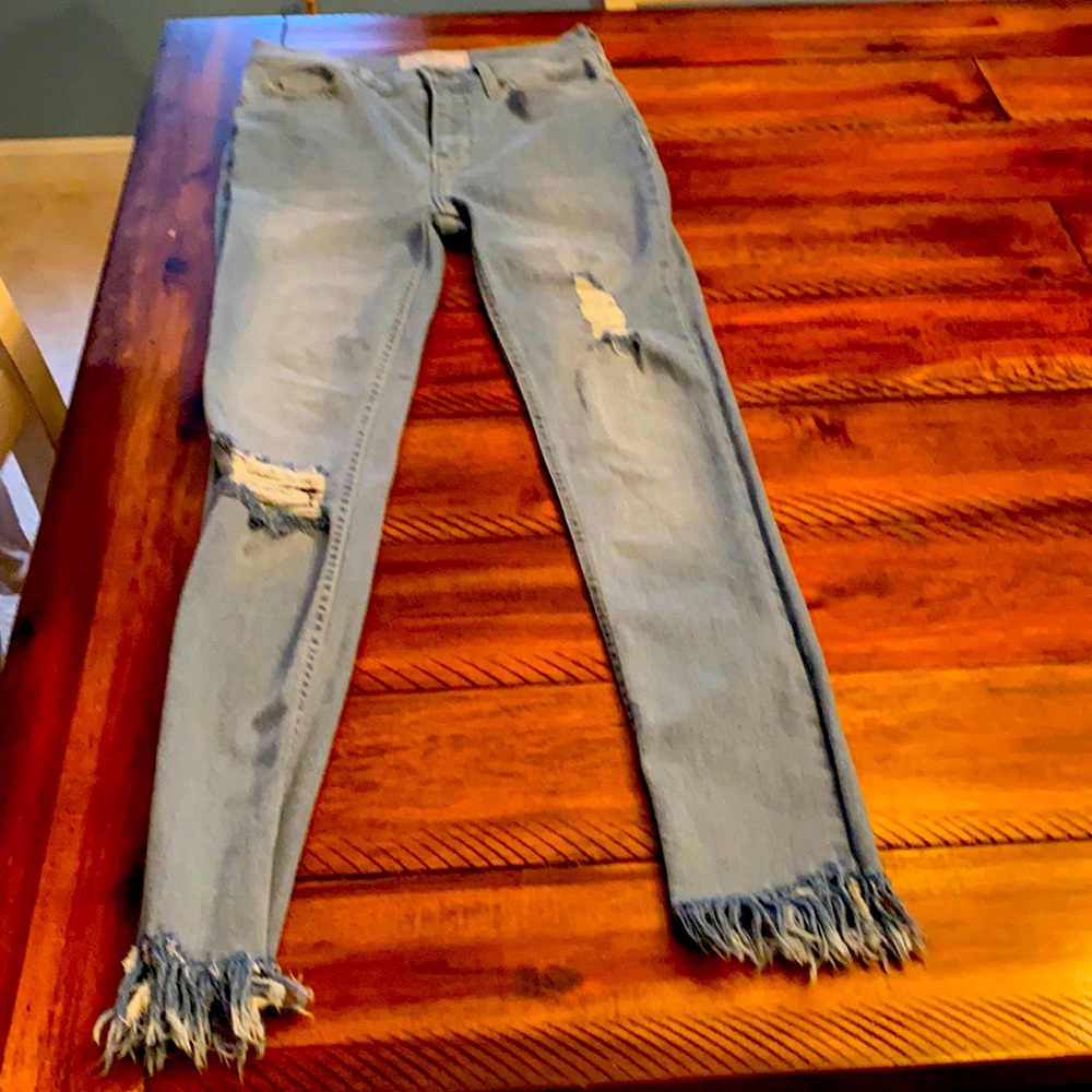Free people distressed jeans, size 27